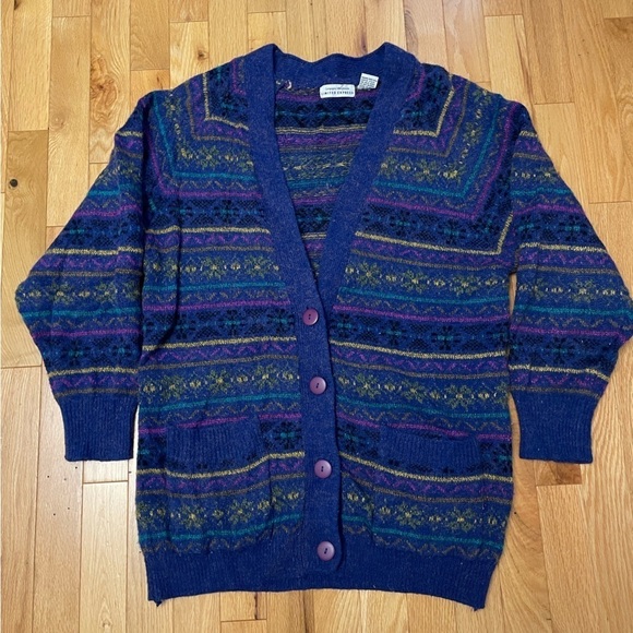 Vintage Other - Vintage Jacquard Knit Cardigan Small